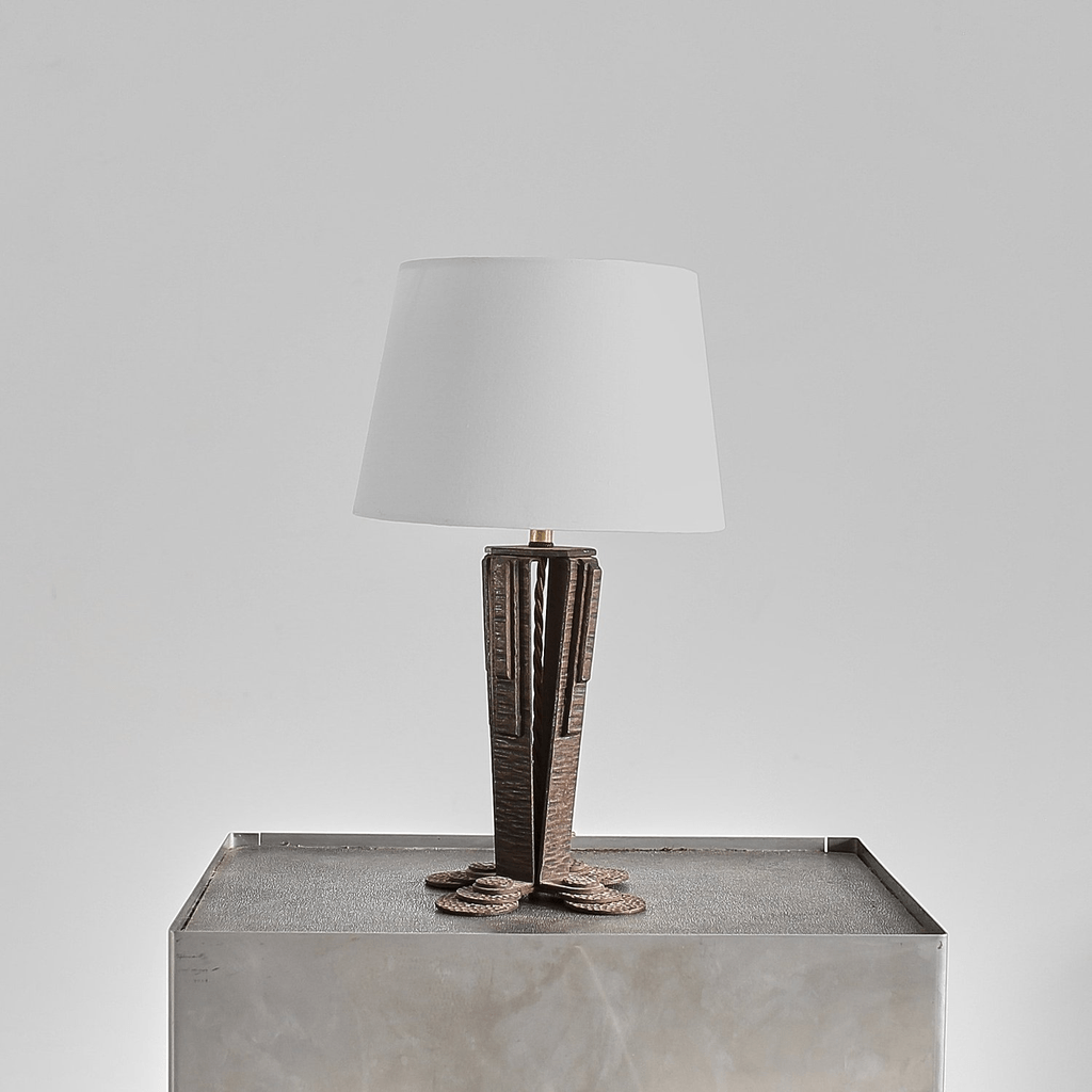 French Iron Art Deco Table Lamp