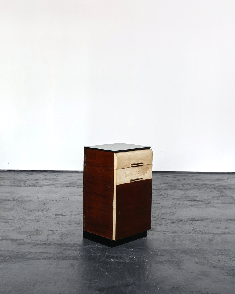 Italian Modernist C.1940s Vellum Bedside