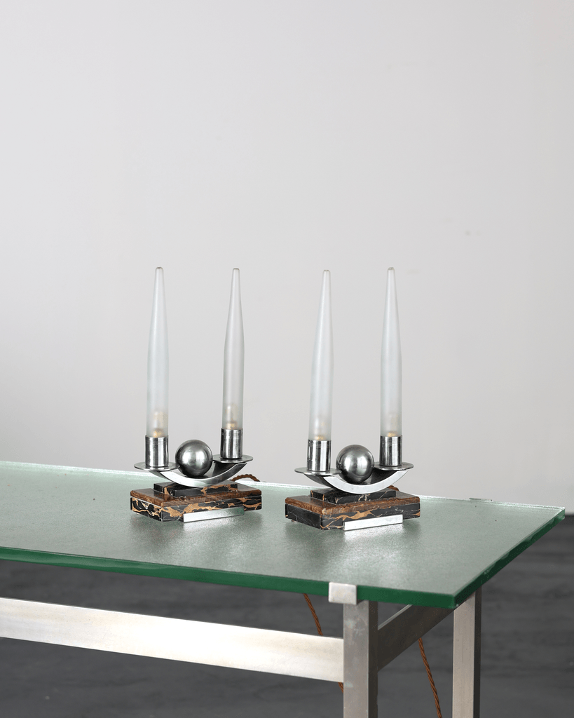 Rare Pair Of French Art Deco Table Lamps
