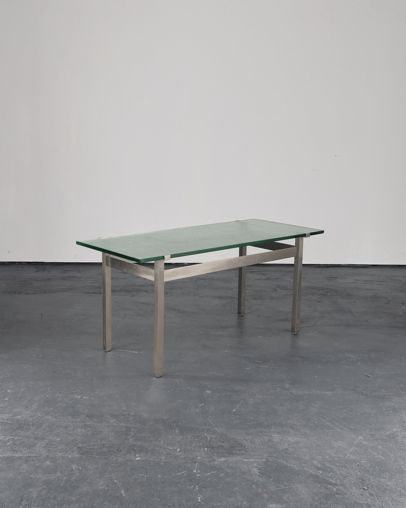 French C.1960s Nickel & Cast Glass Coffee Table