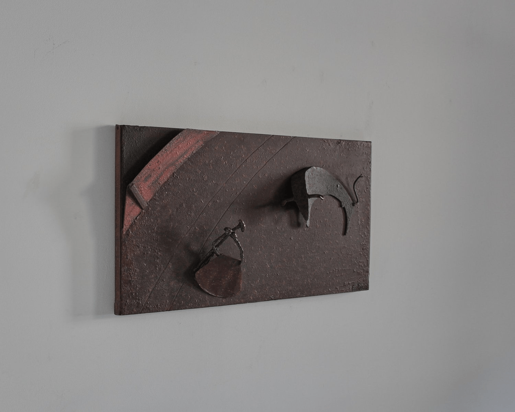 Spanish C.1960S Textured Iron Wall Relief