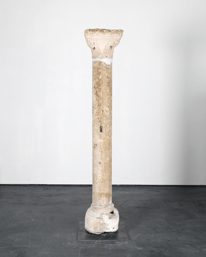 Incredible XL Late Medieval Carved Pedra de Ançã Portugese Column