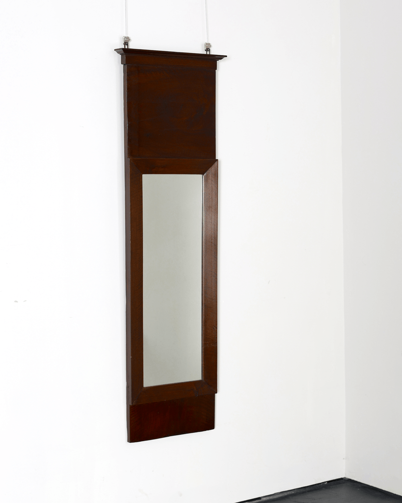 Slim walnut French Empire Mirror