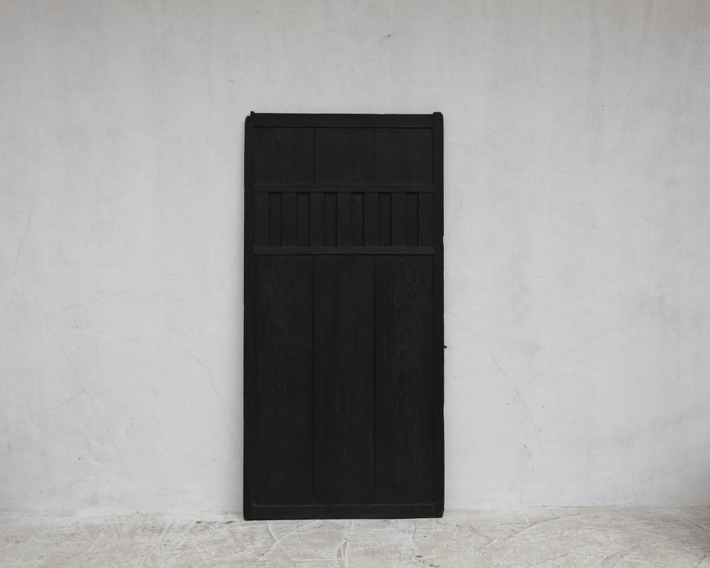 Huge Early 19Th Japanese Charred Cedar Door