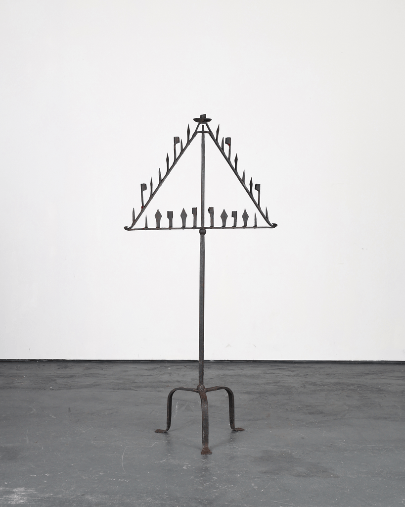 Primitive XL Late 17th C. Forged Iron Candelabra