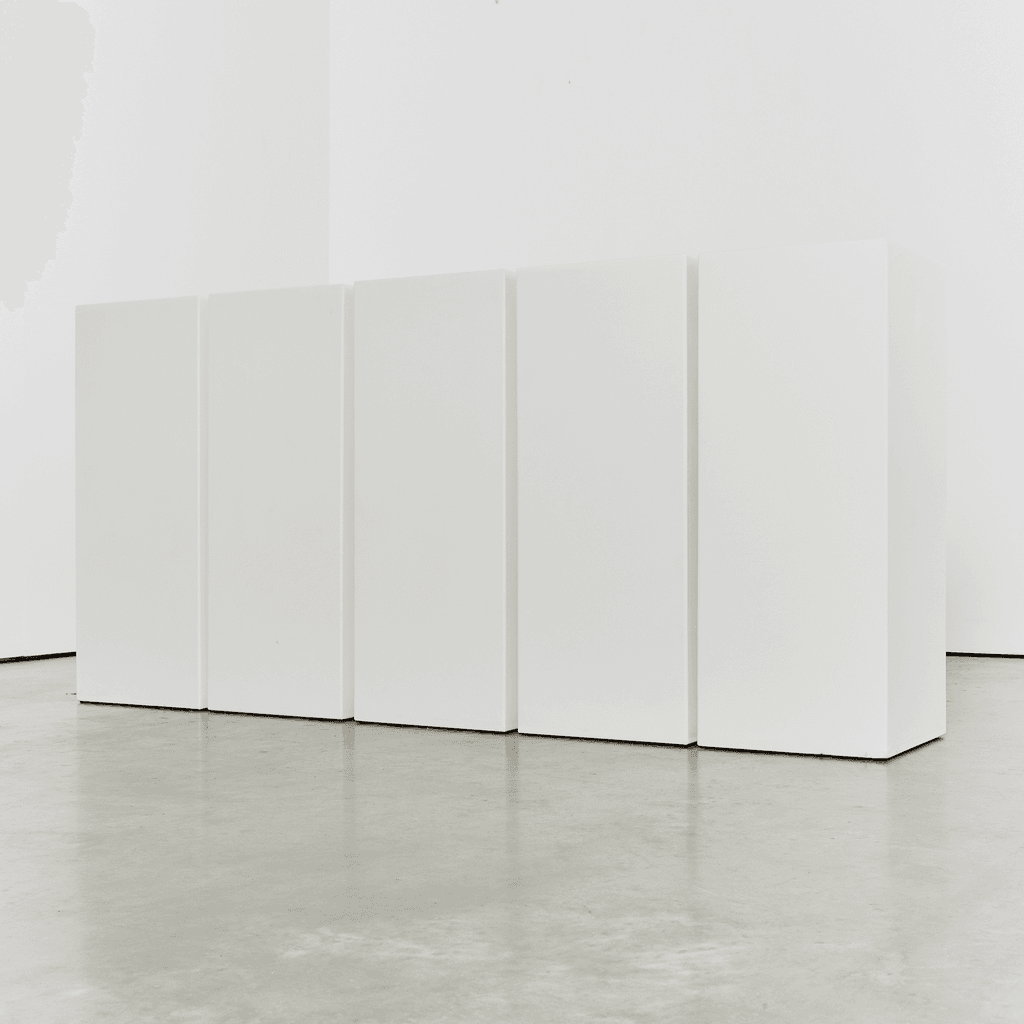 White wooden plinths