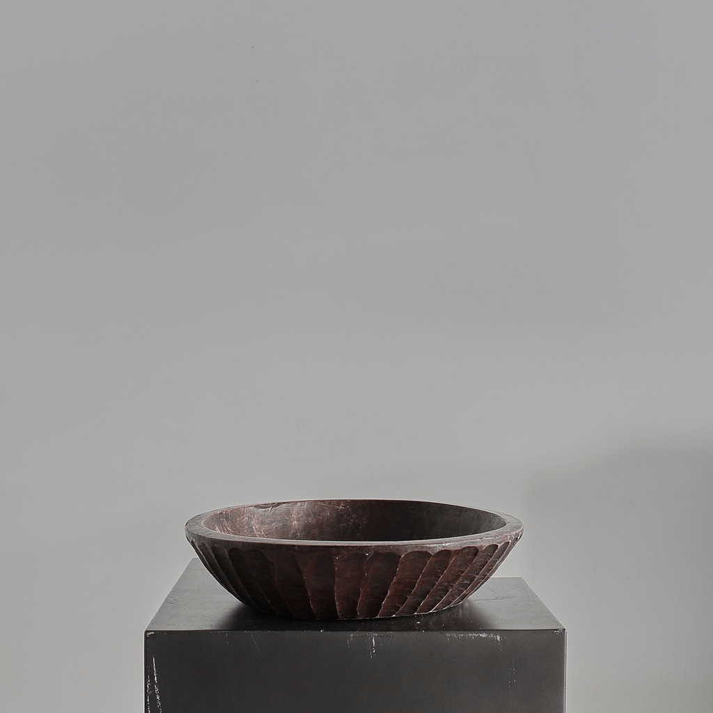 Primitive “Gouged” Cedar Japanese Bowl (1)