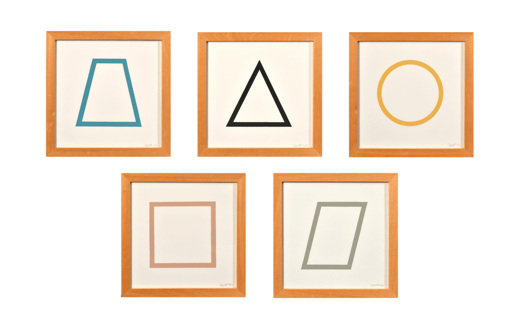 Five Geometric Figures in Five Colors