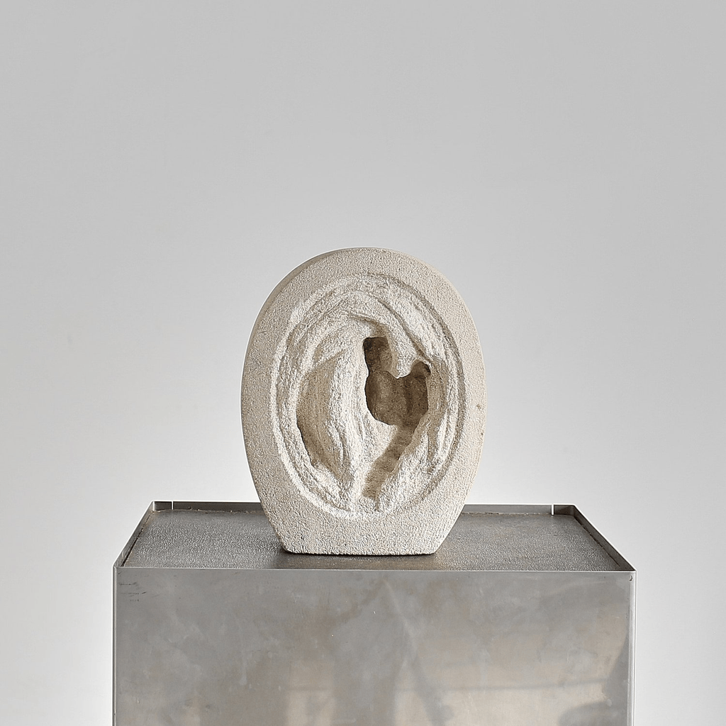 Unusual French Carved Stone Table Lamp