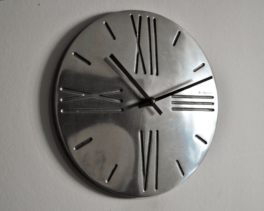 German Brutalist Metal Clock