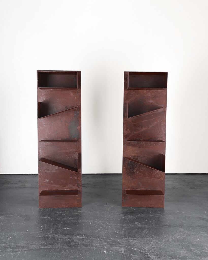 Pair Of Bespoke Artist Made Steel Shelves