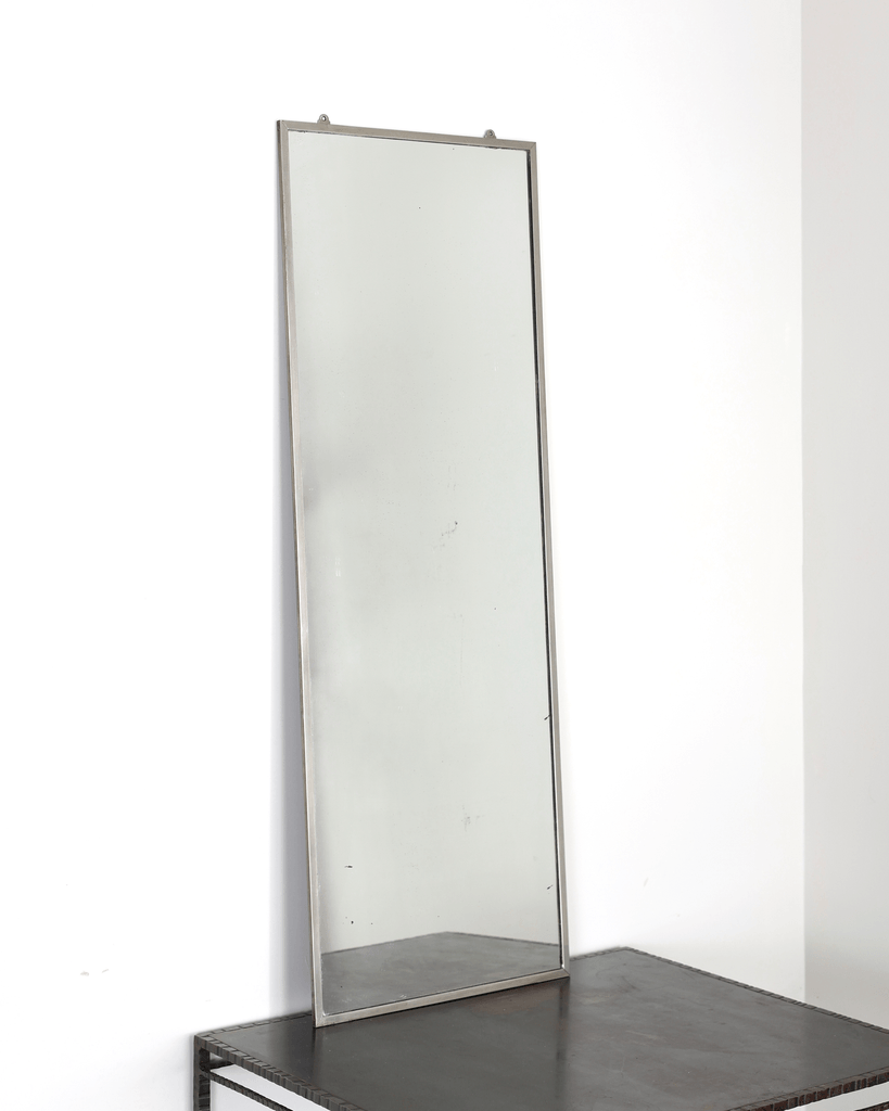 Parisian C.1920s Nickel Plated Brass Outfitters Mirror