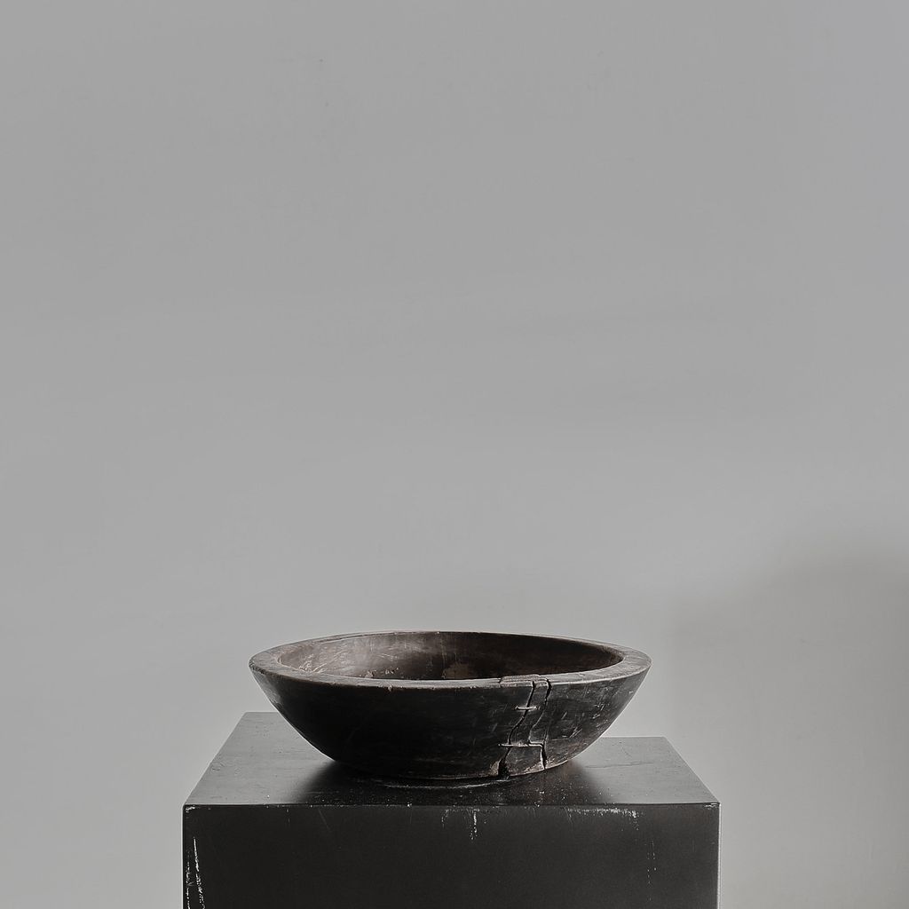Primitive Carved Cedar Japanese Bowl (2)