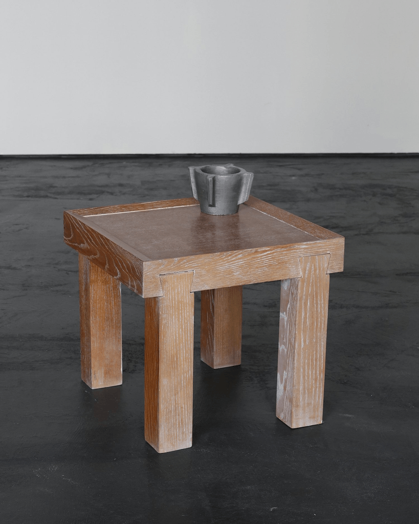 French limed oak modernist side table