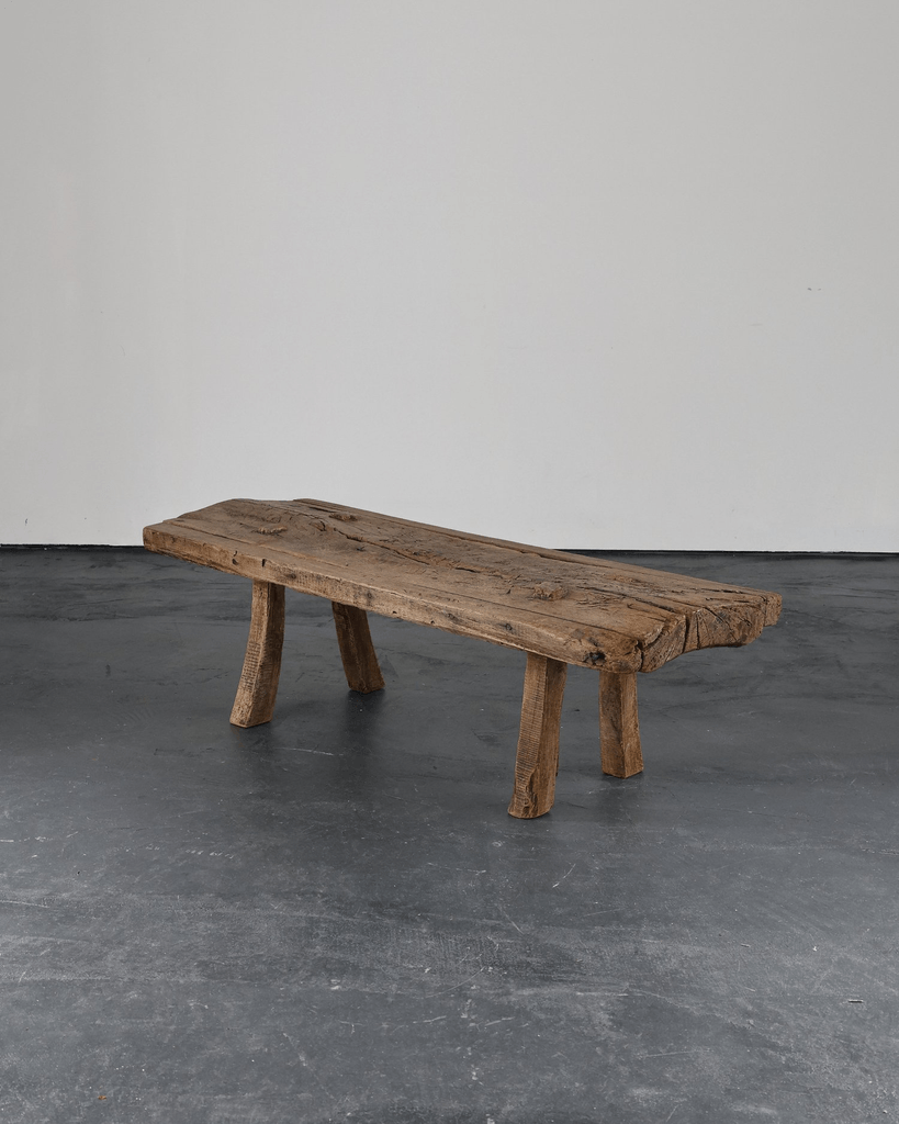 Primitive Early 19th C. Catalan Pig Bench