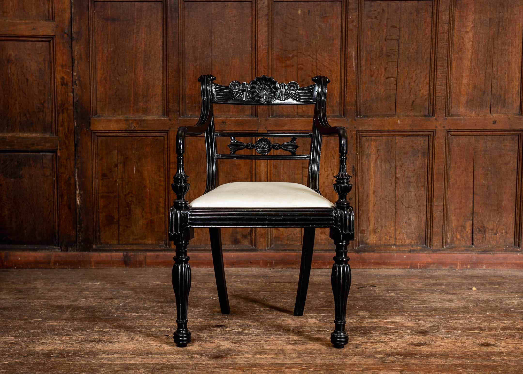 A Ceylonese Ebony Armchair