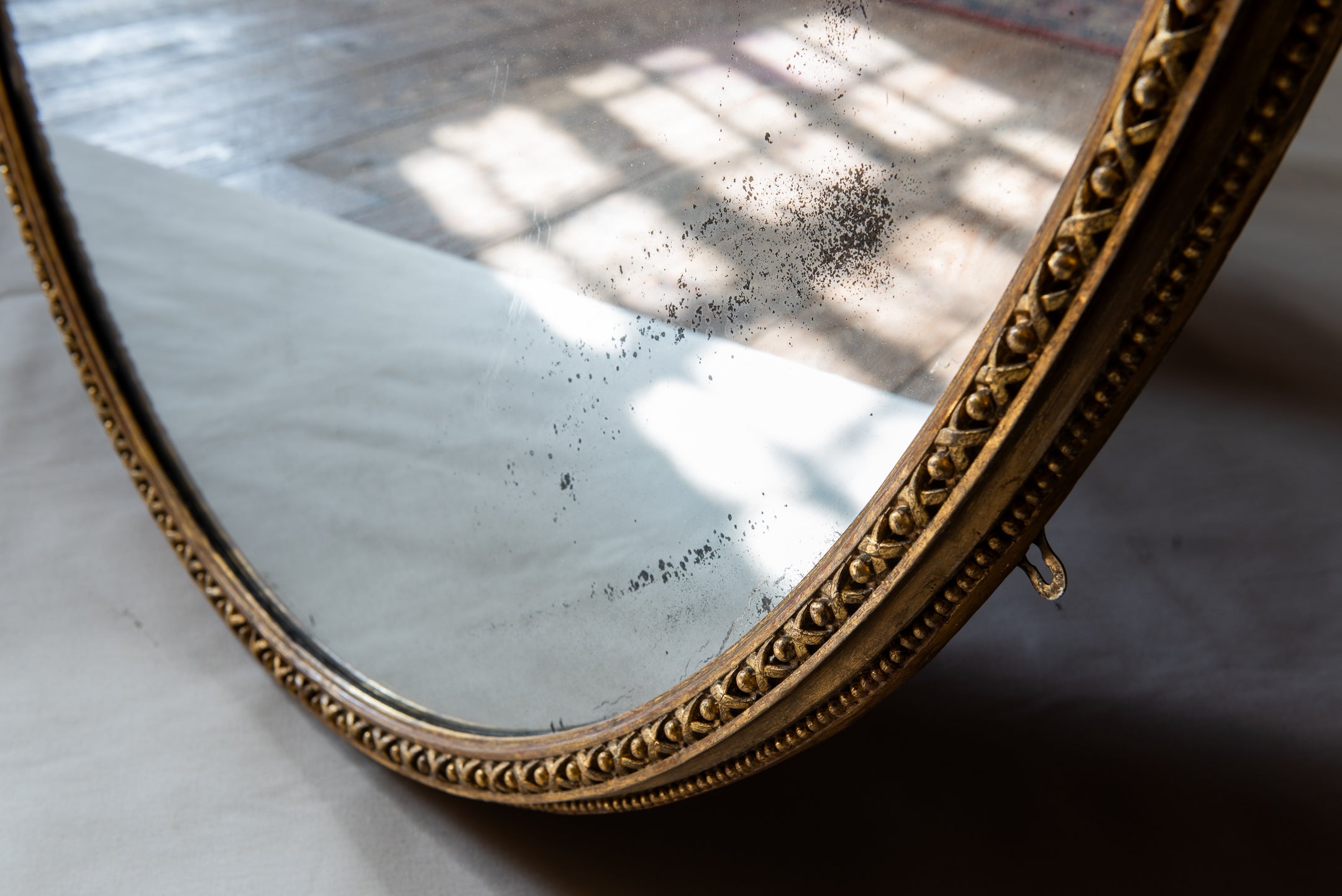 A Large Mid-19th Century Oval Mirror image 3