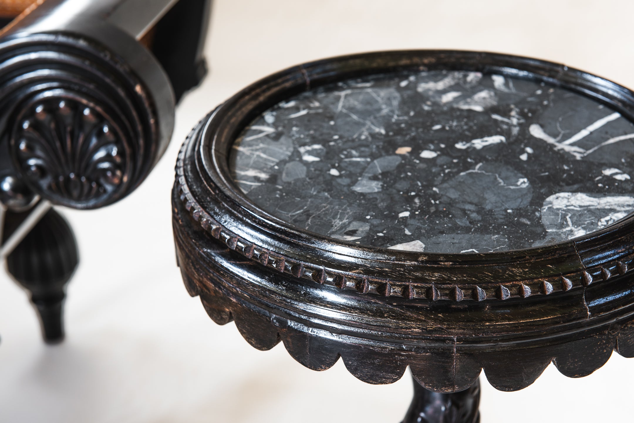 A Pair of Ebony Tripod Stands image 4