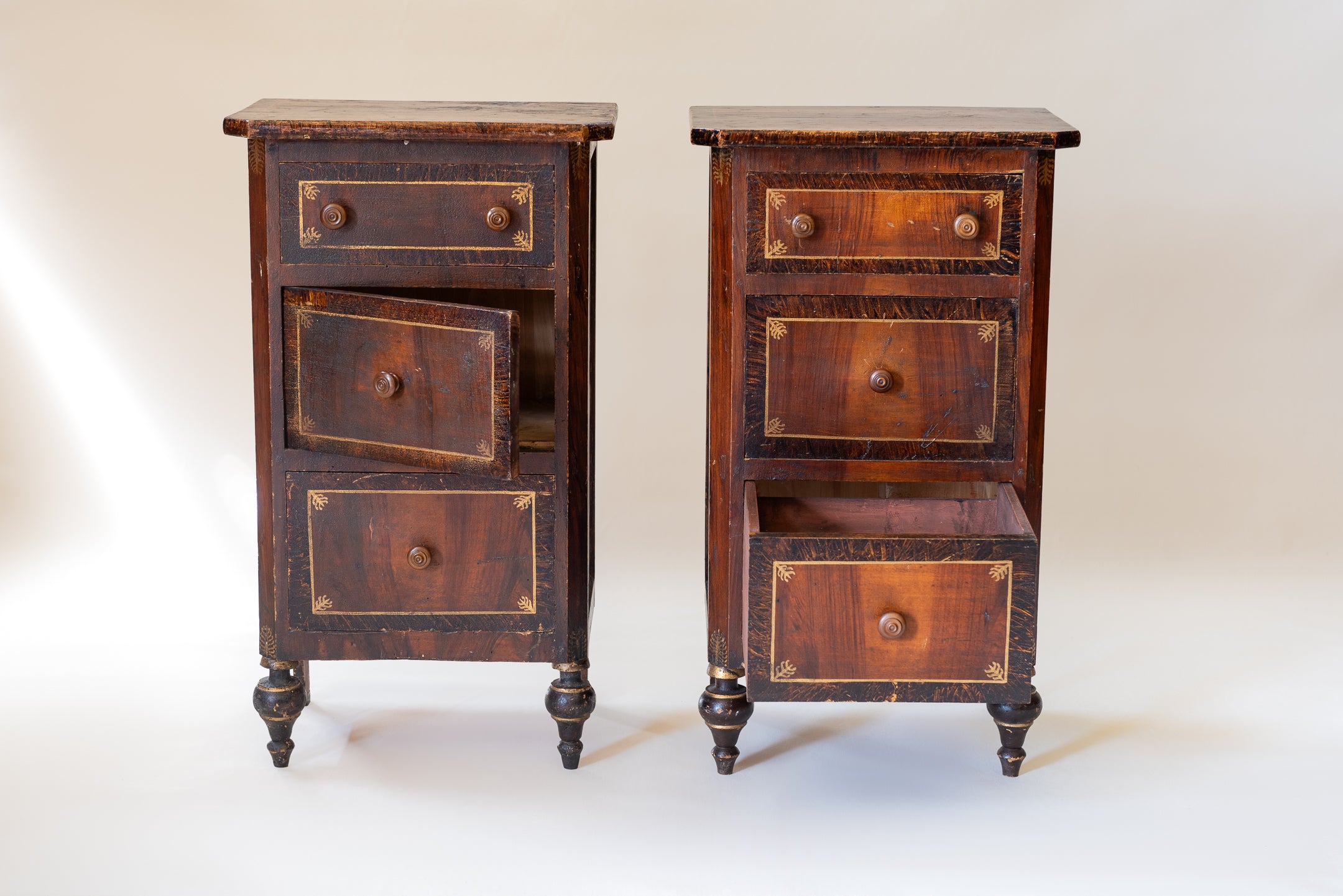 A Pair of North Italian Bedside Cabinets image 3