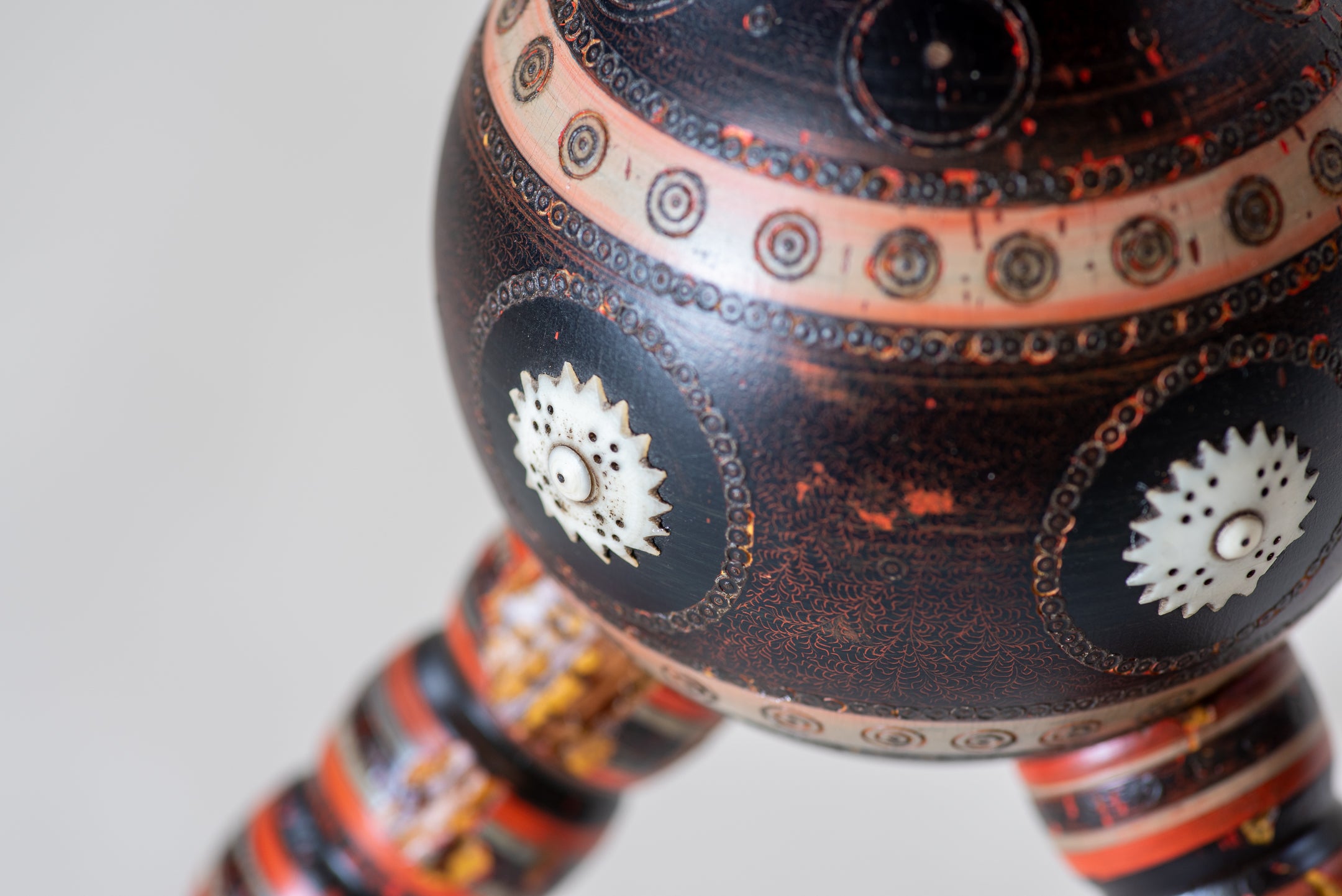 A Polychrome Decorated Tripod Table image 6