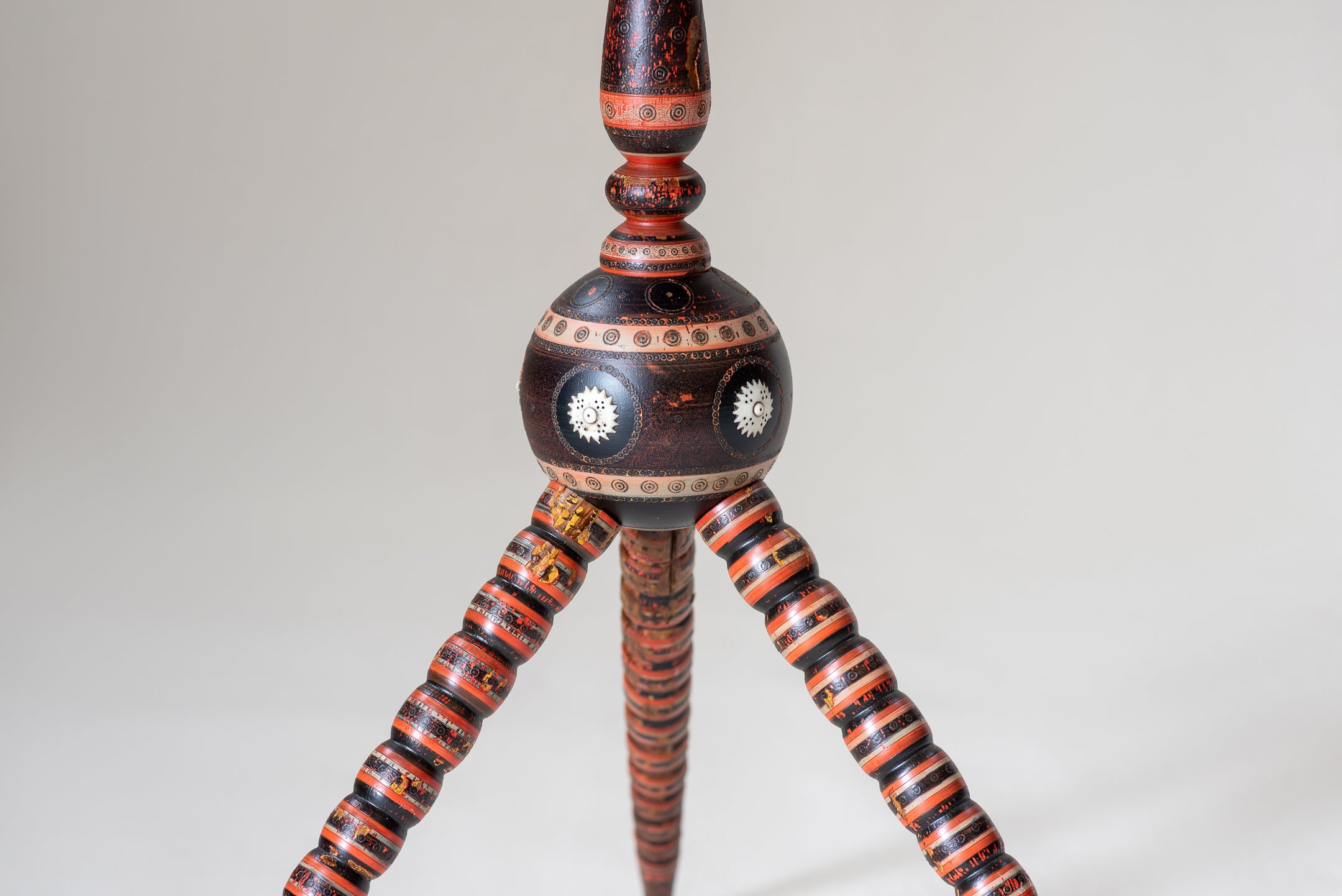 A Polychrome Decorated Tripod Table image 4