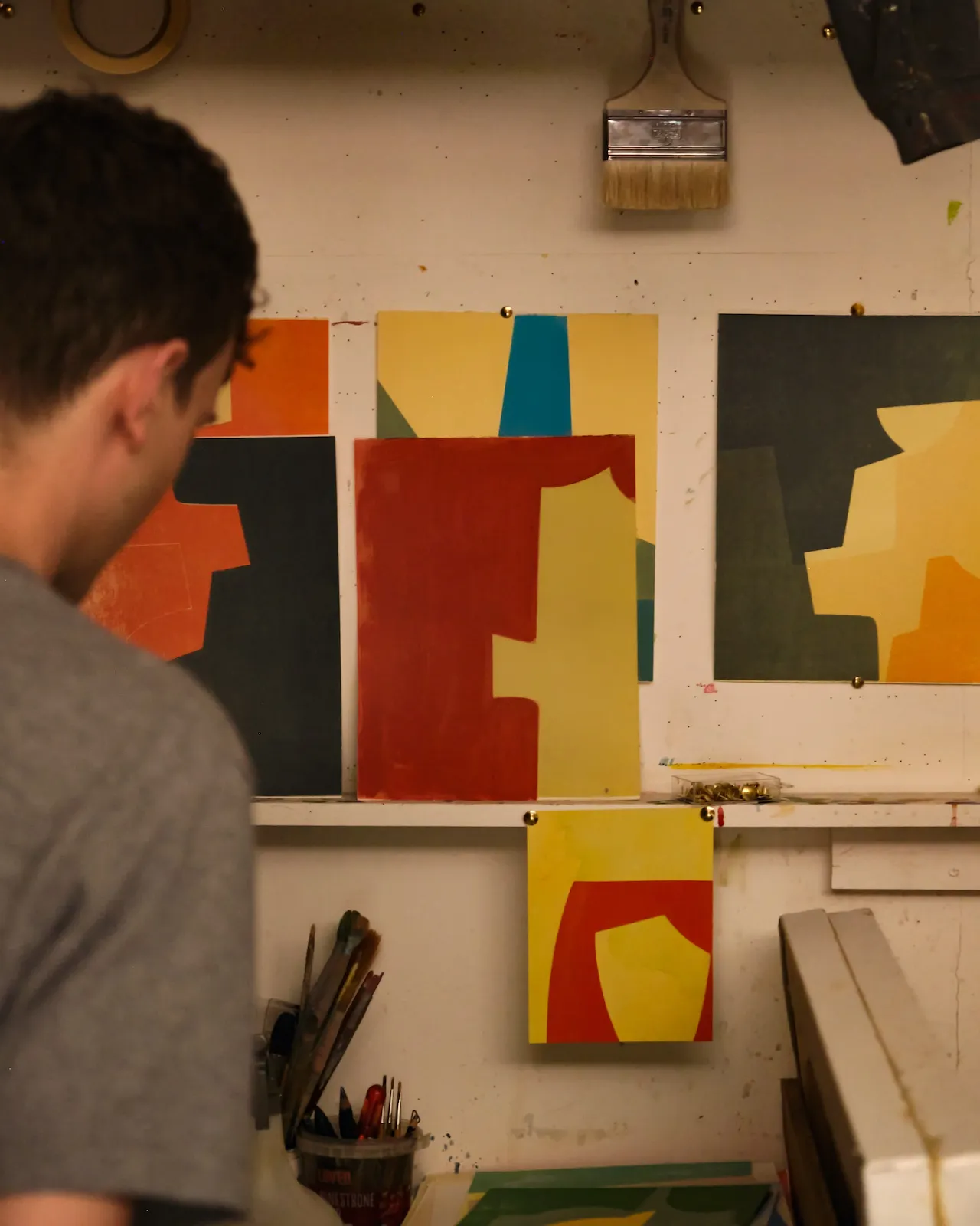 Joseph will often work on many works at any given time, putting them away and returning sometimes a month or so later.