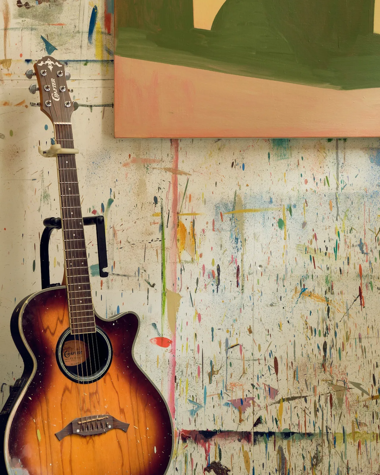 Goody also plays guitar and says the process of songwriting is similar to his approach to composing his paintings.