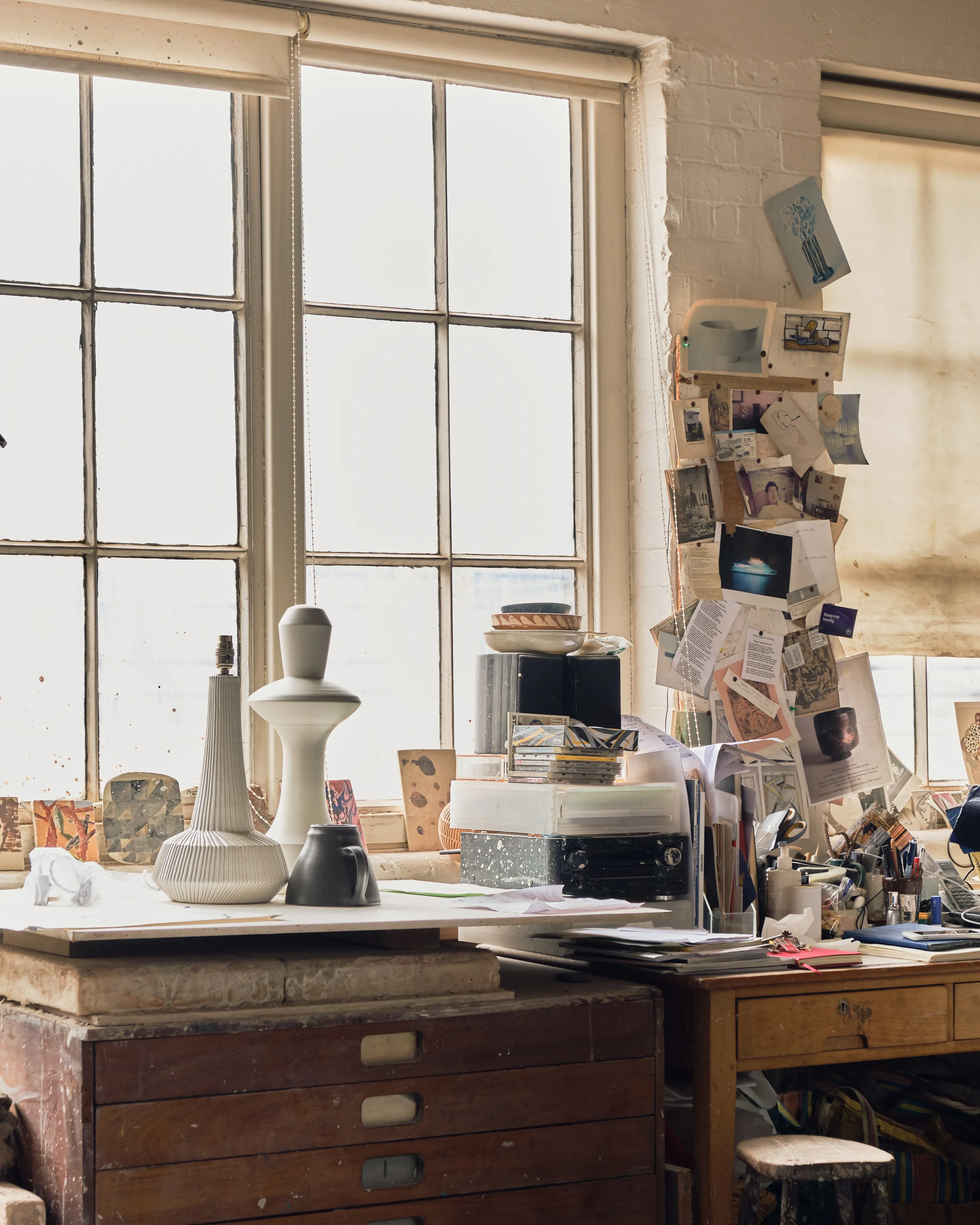 The west-facing top floor studio enjoys afternoons bathed in natural light.