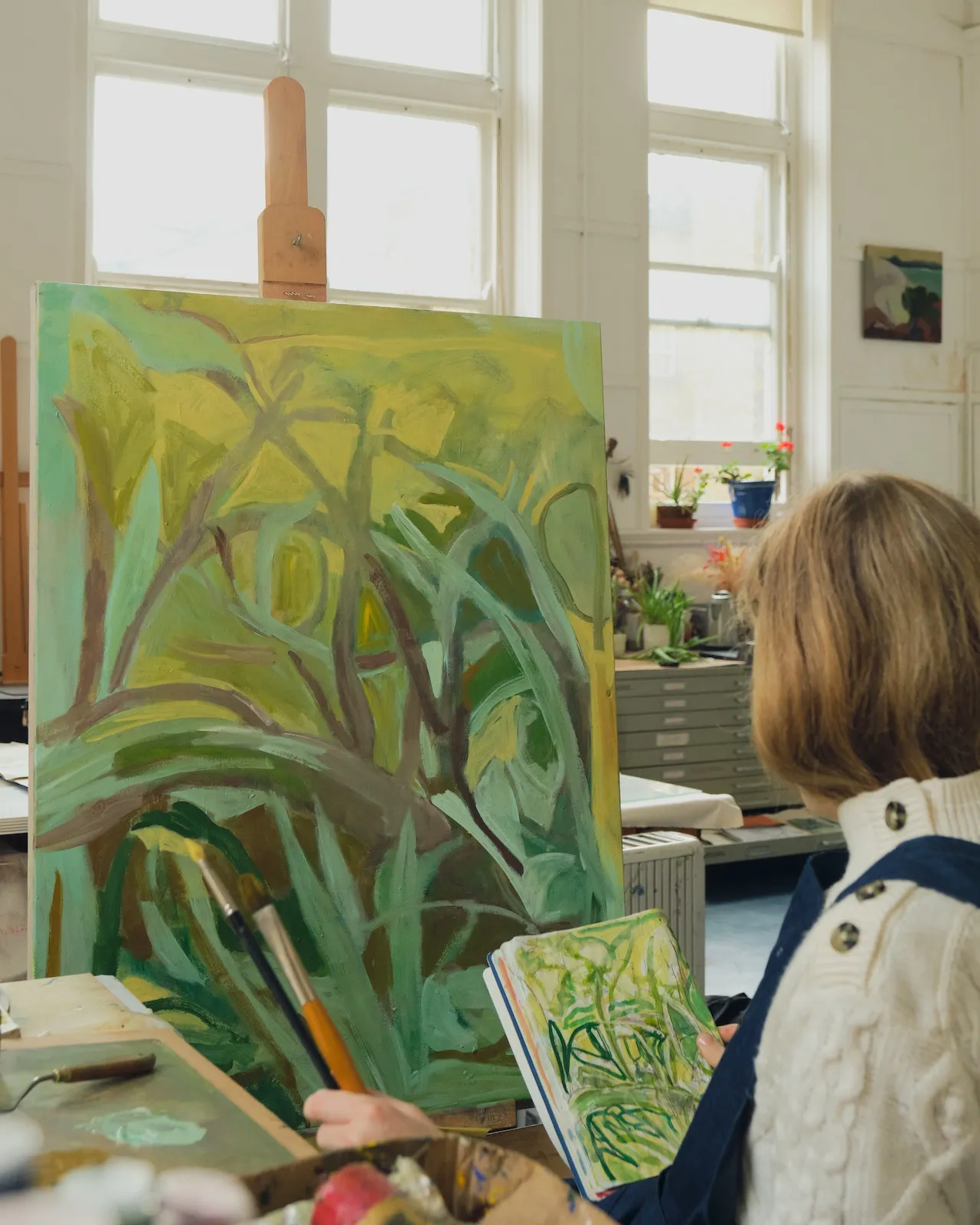 "If it’s a question page, then I take that into a bigger piece and I will start to investigate it through watercolour and ink and maybe print and finally maybe oil."