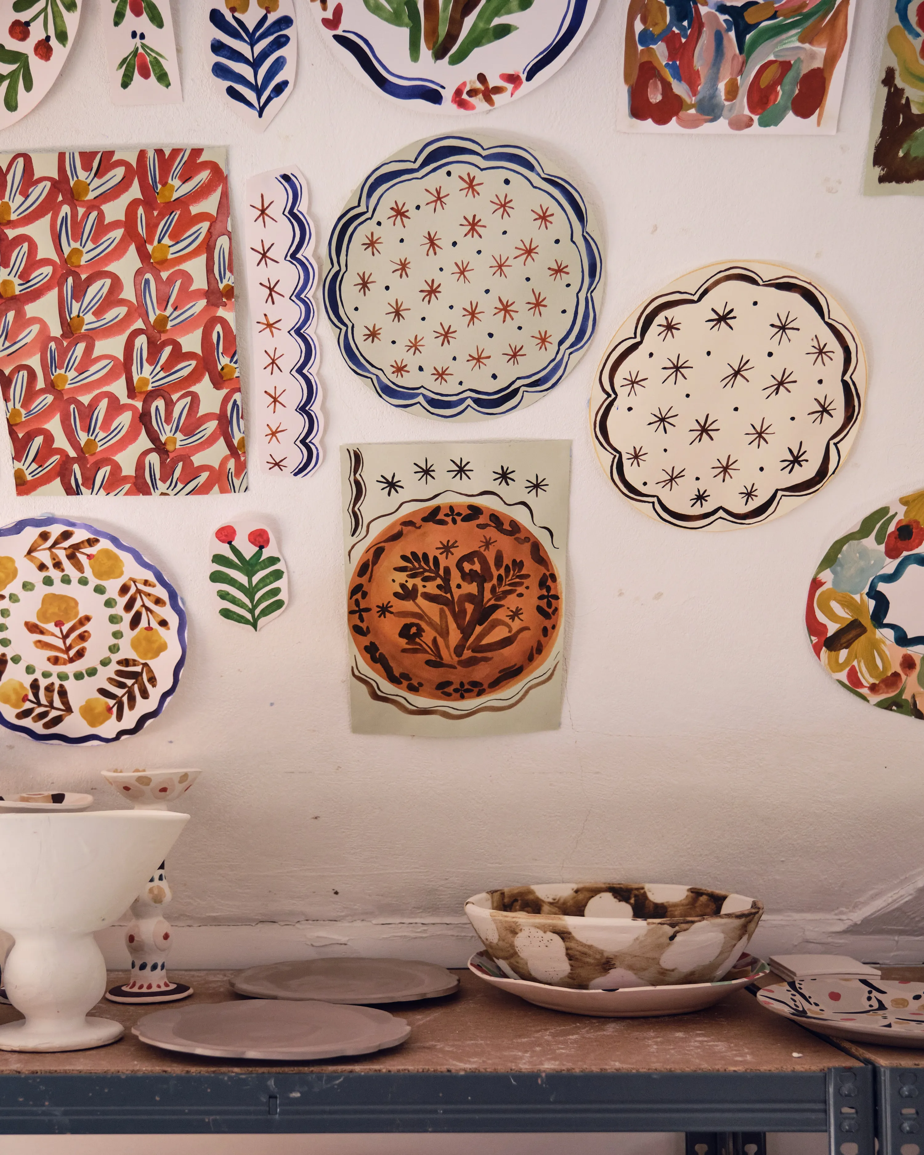 Rachael always starts by illustrating her ceramics on paper before turning to clay