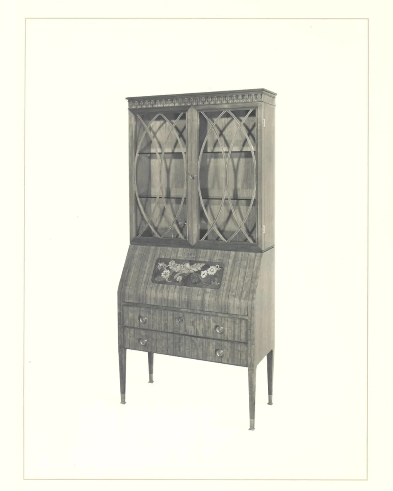 A self portrait: an all in one piece folk with some curls on top (Image from "Paolo Buffa Designer 1939-1968" Book)